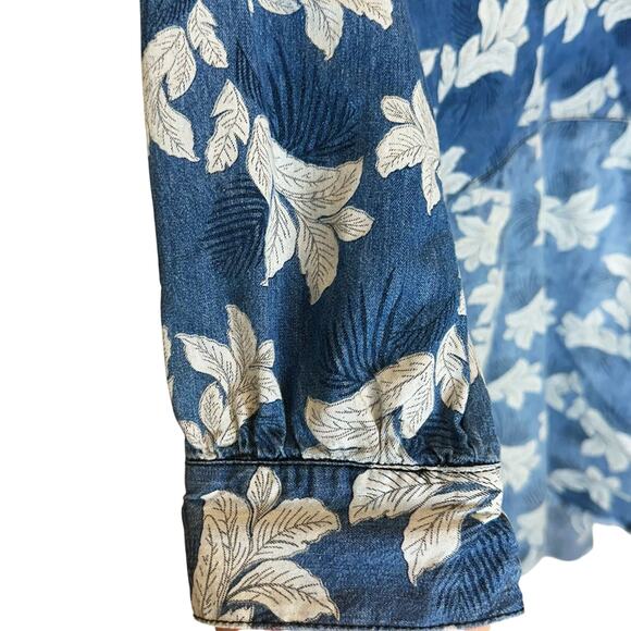 One X One Teaspoon Epiphany Denim Floral Dress Blue XS Oversized - Picture 10 of 16